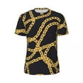 thumbnail image 3 of T Shirt For Men Golden Chain Gym Summer Links Print Streetwear Hippie Tee Shirt For Male Design Top, 3 of 6