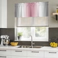 thumbnail image 4 of Pink Grey White Curtain Valances for Windows, Kitchen Valance Window Treatments Panel 2 Pack, Farmhouse Ombre Color Modern Simple Rod Pocket Short Curtains for Bathroom Bedroom 60 x 18 Inch, 4 of 8