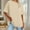 Khaki, variant on Fesfesfes Women's Oversize Blouse Loose Breathable Shoulder Drop Short Sleeve T-Shirt Round Neck Solid Color Tee for Casual Daily Wear