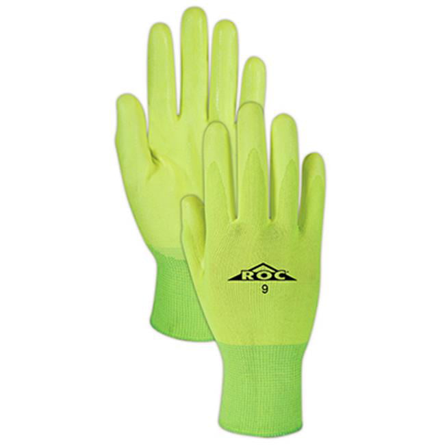 Magid Glove & Safety GPD255-12 Magid D-ROC HPPE Blended NitriX Grip Technology Palm Coated Work Gloves Green Size 8 Cut Level A3 12 Pairs