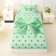 thumbnail image 3 of Erosebridal Teens Green Bowknot Twin Sheet Sets 3pcs,Cute Polka Dots Bowtie Bedding for Kids Girls,Super Cozy Room Decor, 3 of 5