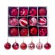 thumbnail image 3 of Billuyoard Bola colgante de plástico para árbol de Navidad, 12 piezas, extraíble, 12 patrones, adorno para oficina, centro comercial, festival, Kits de decoración para fiestas Rojo Billuyoard HA008097-01, 3 of 6