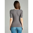 thumbnail image 6 of Emmalise Women's Slim Athletic Fit Neck Tshirt Half Sleeves Top (Charcoal, 1XL), 6 of 6