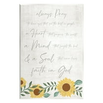 Stupell Industries Always Pray Religious Faith Proverb Sunflower Blossoms Graphic Art Unframed Art Print Wall Art, Design by Natalie Carpentieri