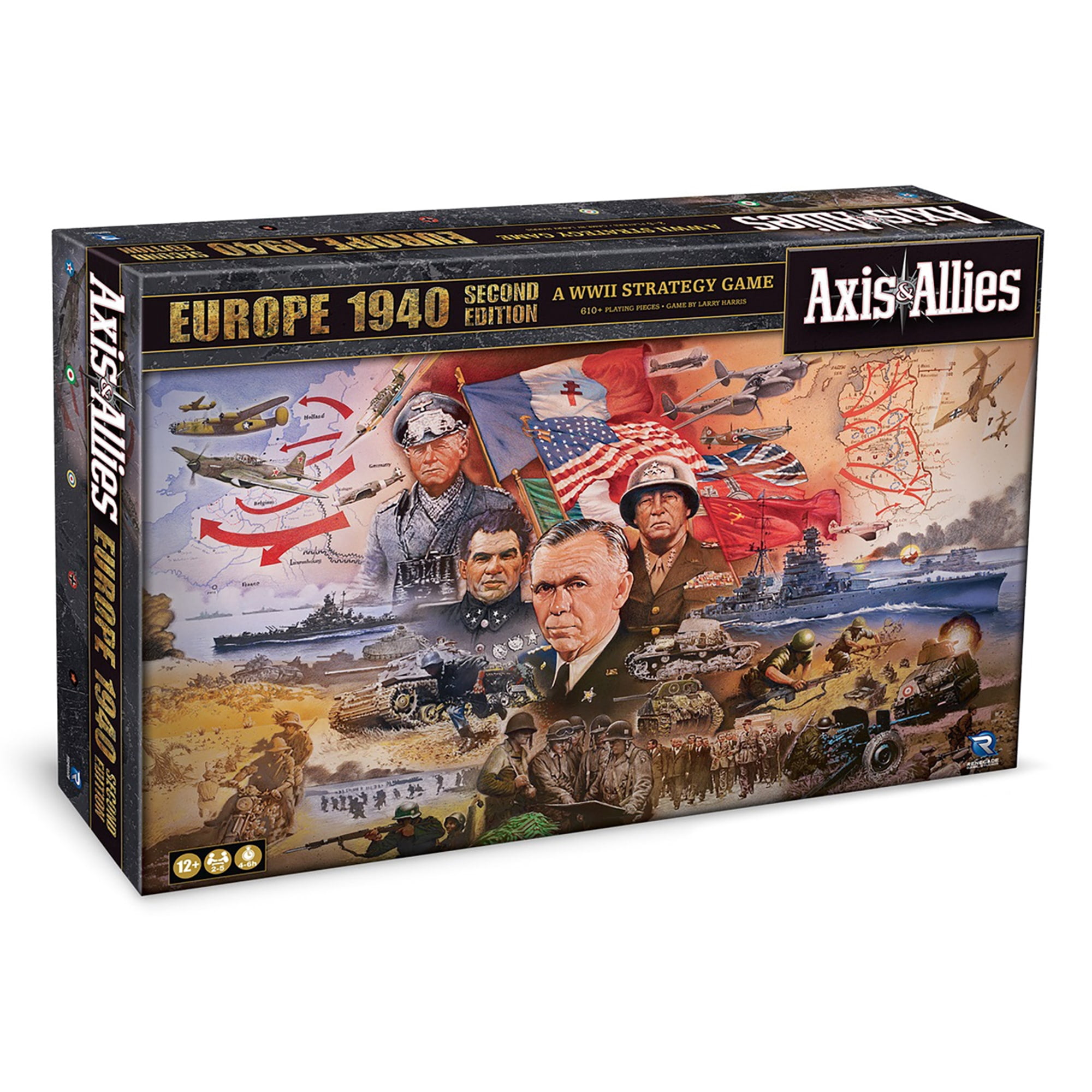 Axis & Allies: 1940 Europe Second Edition -WWII War Miniatures Strategy Board Game, Renegade, Age 12+, 2-5 Players, 6Hr