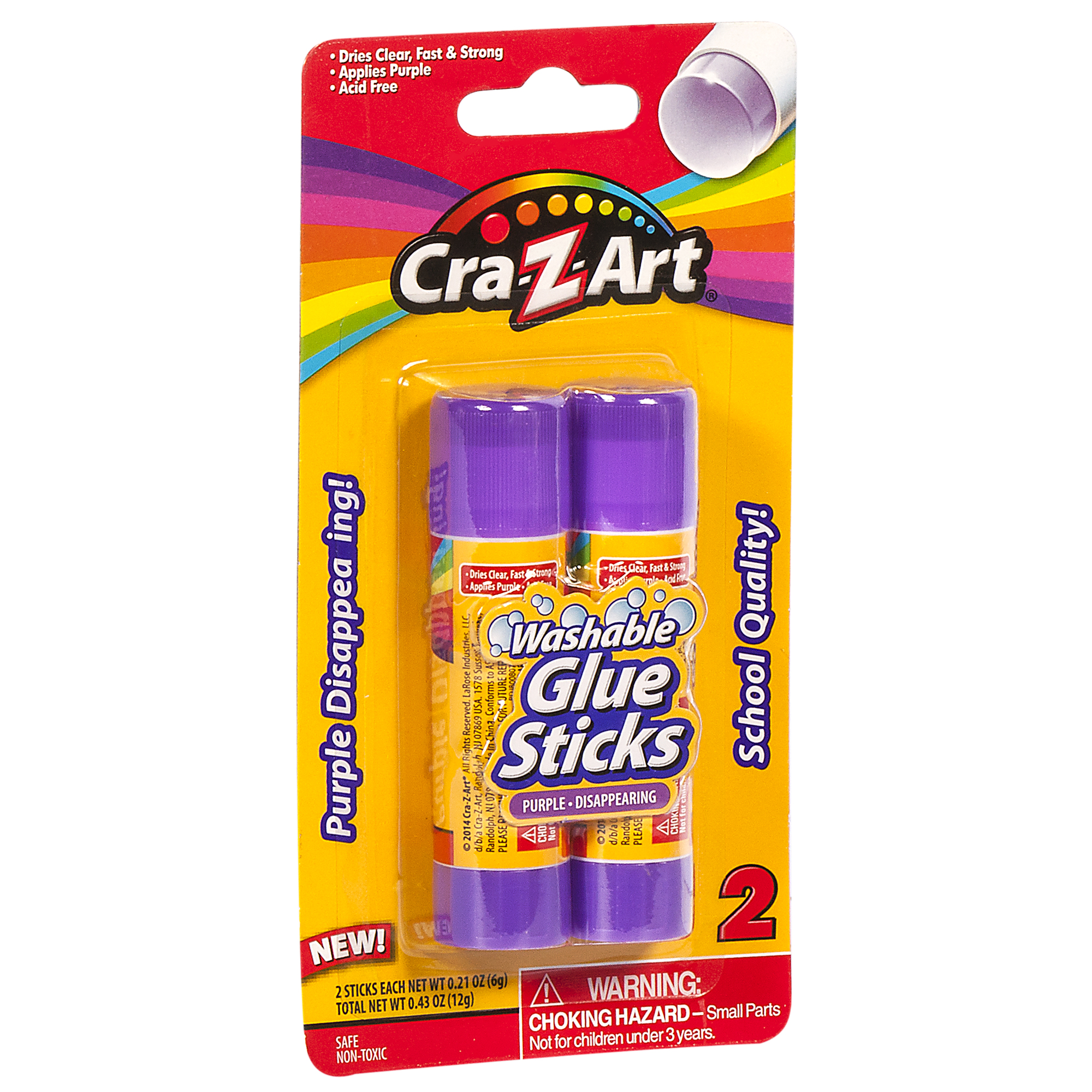 Cra-Z-Art Washable Glue Sticks, Disappearing Purple, 2 Count, 1.5oz - image 3 of 10