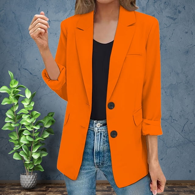 Vente de Liquidation! Cardigan pour Femmes Cardigans pour Femmes Veste Décontractée pour Femmes Poches Manches Longues Bouton avant Veste de Travail à Boutons Rd3 L