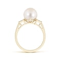 thumbnail image 2 of ANGARA Freshwater Cultured Pearl Ring with Cluster Diamonds in 14K Yellow Gold for Women | June Birthstone, Birthday, Anniversary, Jewelry Gift for Women | Natural Pearl Ring, 2 of 9