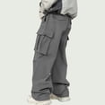 thumbnail image 4 of WTOBBY Men's Casual Sports Pants Loose Leggings Long Panel Fitness Running Training Trousers with Multiple Pockets Outdoor Work Pants,Dark Gray 2XL, 4 of 4