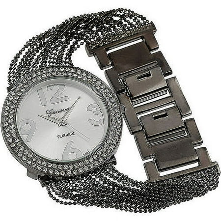 Brinley Co. Women's Rhinestone-Accented Multi-Strand Link Watch