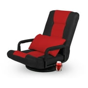 FUNKOCO 360-Degree Swivel Gaming Recliner Floor Chair (Red)