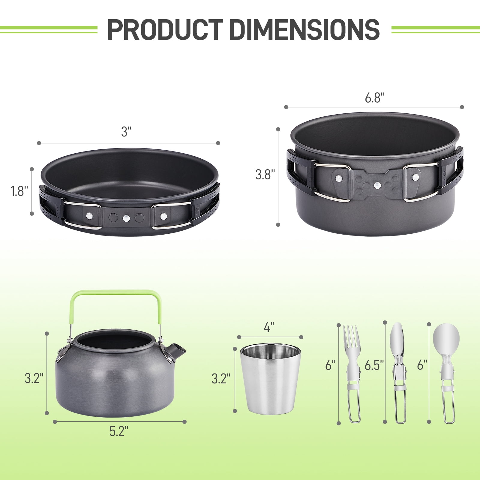 Zimtown Camping Cookware,Camping Gear Set,Lightweight,Compact for Outdoor Backpacking Camping,Outdoor Kitchen, Picnic,Hiking and Fishing