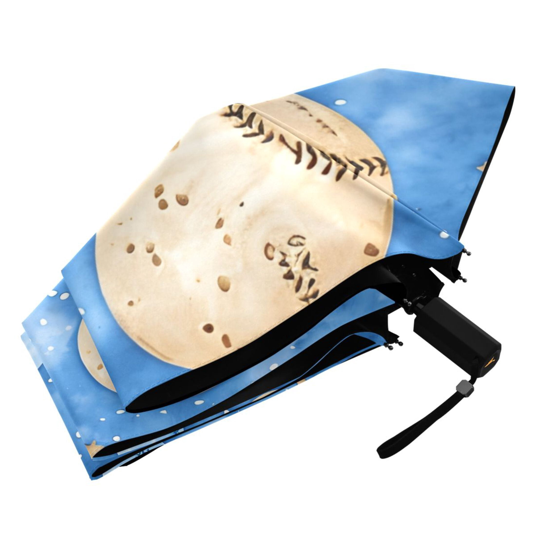 ALAZA Cartoon Baseball Stars UPF 50+ Compact Folding Umbrella for Rain Travel Umbrella Packable