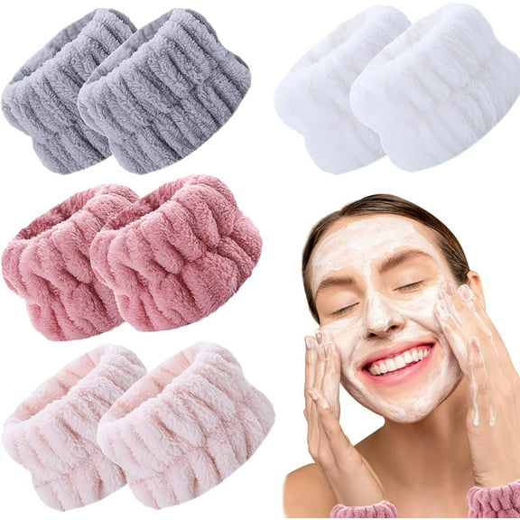 8 Pcs Wrist Towels for Washing Face, Microfiber Wrist Bands Absorbent Washing Wristbands for Women Girls Prevent Water Spilling Down from Your Arms