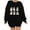 Black A, variant on Halloween Sweatshirts Women Letter Print Long Sleeve Shirts Fall Holiday Crew Neck Pullover Tops