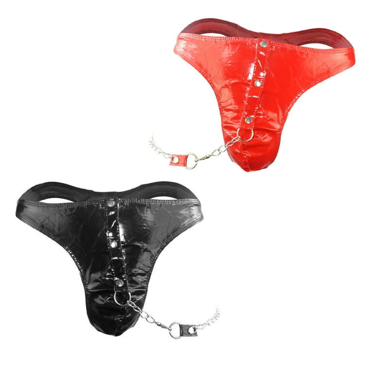 HEMOTON 1PC Sexy Underpants Tight Leather Thong Underwear T-Back