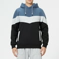 thumbnail image 4 of Sudadera con capucha de bloque de color para hombre con bolsillos Sudadera con capucha con cordón y dobladillo con puños acanalados Sudadera con capucha cómoda de manga larga, 4 of 6