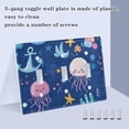 thumbnail image 3 of Yayeee Toggle Light Switch Wall Plate 3-Gang 6.37"x4.48" Decorative Outlet Cover, Light Pink Jellyfish, 3 of 7
