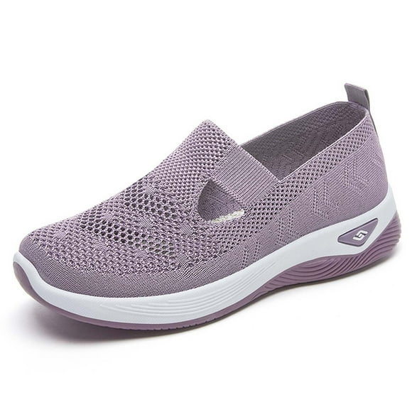 2025 Women's Summer Fashion Mesh Women Shoes for Work Casual Breathable Casual Shoes Round Women Casual Shoes Slip on Head Non Slip one Womens office Shoes Casual Foot Stirrup Casual Sneakers