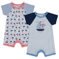 thumbnail image 5 of Cudlie 2-Pack Baby Boy Rompers – Soft Cotton, Everyday Comfort, 5 of 8