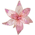 thumbnail image 3 of Glitter and Sequin Poinsettia Clip-on Christmas Ornament - 11.5" - Pink and Gold, 3 of 7