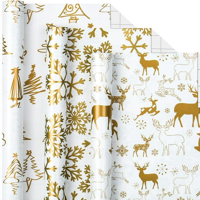 Rollo de papel para envolver Navidad MAYPLUSS 43 pies cuadrados 43 x 305 cm