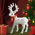 thumbnail image 4 of AuroraX White Christmas Decoration Plastic Bohemian Small Cute White Elks Figurines Iridescent for Birthday,Xmas Gifts,Desktop Decor, 4 of 6