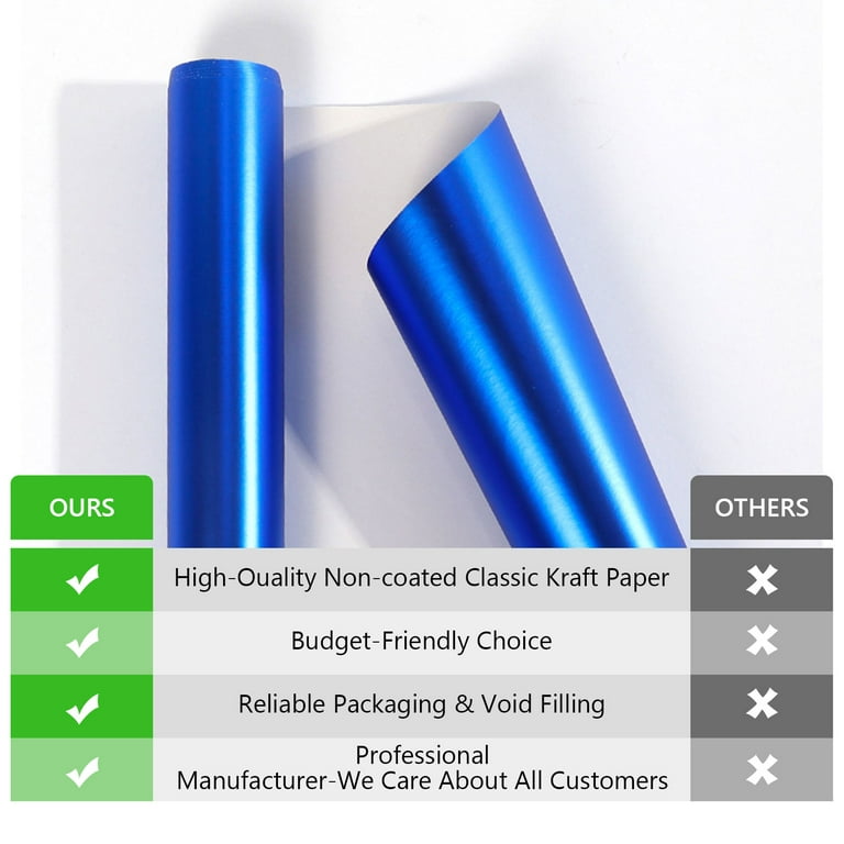 Tripumer Blue Metallic Wrapping Paper, 17" x 32.8 Feet photo 4