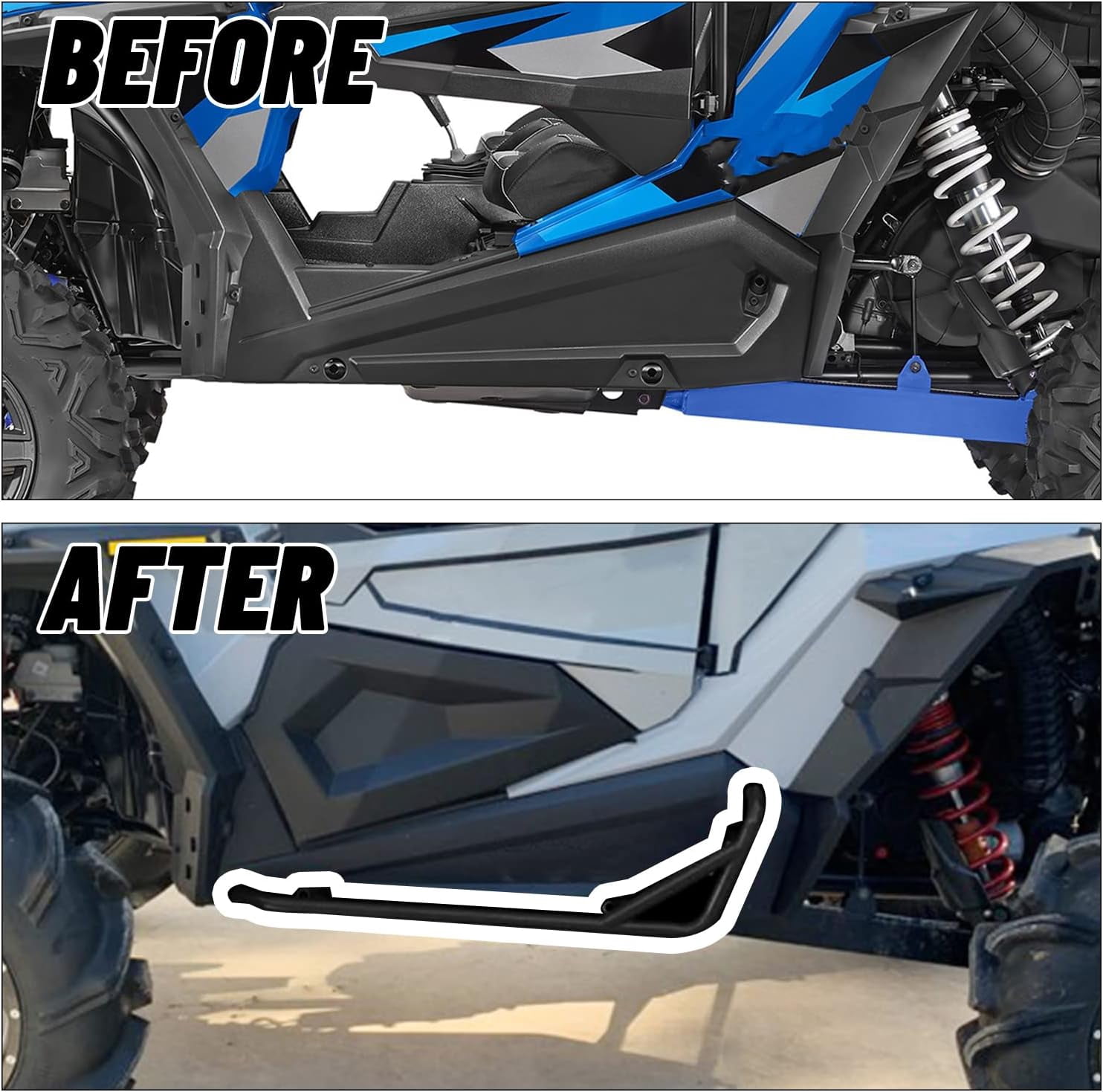 Kojem Nerf Bars Rock Sliders, Fit for Polaris 2014-2022 Polaris RZR 900, Trail 900S 1000S XP1000, Turbo