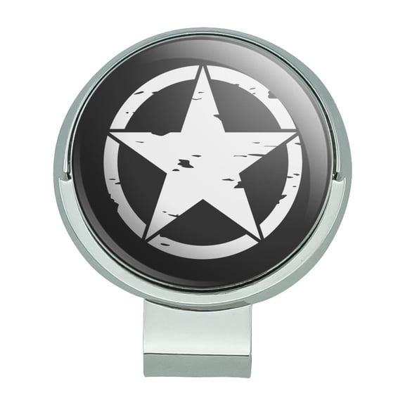 Oscar Mike On Mission Move Vintage Military Star Golf Hat Clip With Magnetic Ball Marker