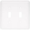 brainerd 64780 stamped double switch wall plate, white