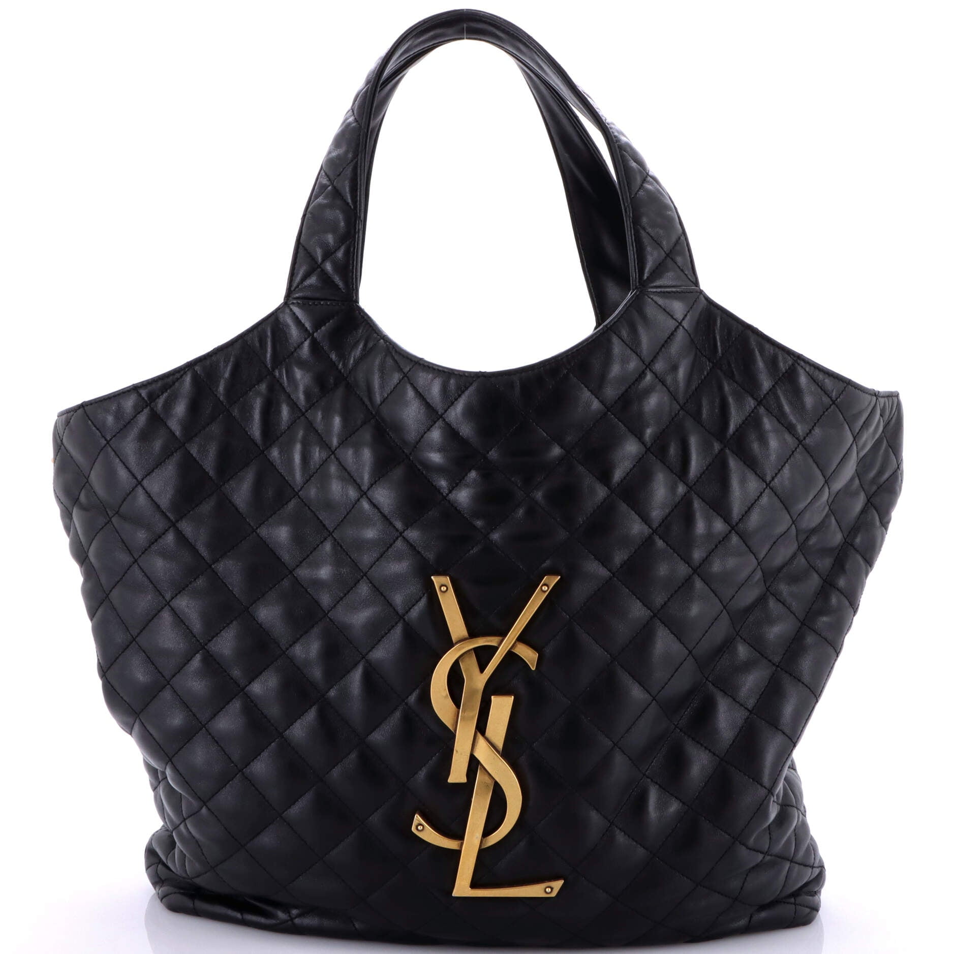 Pre-Owned Saint Laurent Icare Shopping Tote Quilted Leather Maxi By Rebag