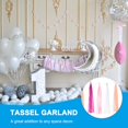 thumbnail image 5 of Uxcell Tassel Garland Banner Tissue Paper Tassels Party Decorations DIY Kits for Wedding Birthday White/Fuchsia/Laser Pink/Coral, 5 of 6