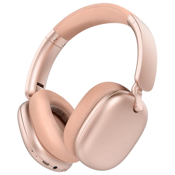 Auriculares inalámbricos RORSOU C6 con cancelación activa de ruido, 60 h de reproducción, color oro rosa