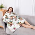 thumbnail image 5 of Oversized Wearable Blanket Hoodie,White Highland Cow Flower Bow Pattern Sherpa Blanket Hoodie with Super Pockets,Super Warm Fuzzy Pullover for Women & Men, 5 of 6