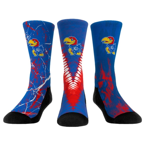 Unisex Rock Em Socks Kansas Jayhawks Three-Pack Crew Socks Set