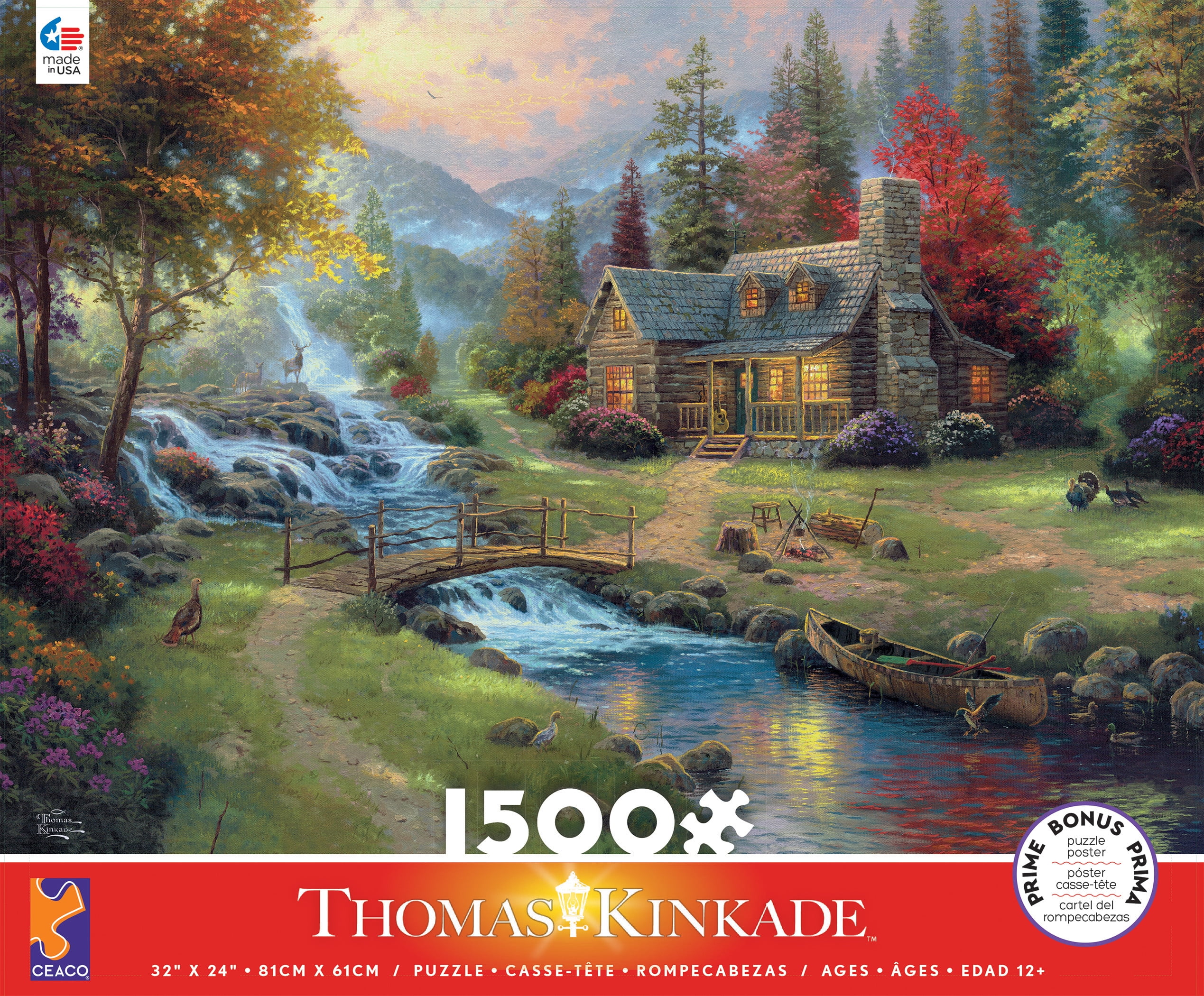 CEACO THOMAS KINKADE JIGSAW PUZZLE MOUNTAIN PARADISE 1000 PCS #3310-76 
