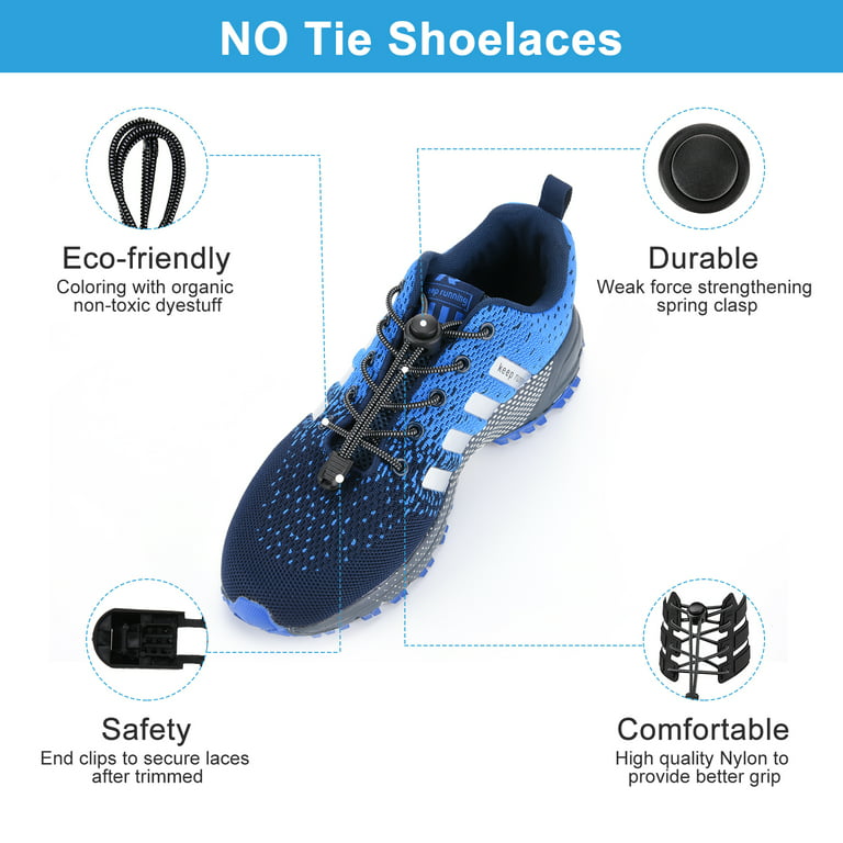 Elastic Lock Shoe Laces for Running Triathlon & Sports Easy Tie Durable