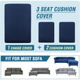 thumbnail image 7 of ZXNYH Sectional Couch Covers 4 Pieces Sofa Seat Cushion Covers L Shape Separate Cushion Couch Chaise Cover for Both Left/Right Sectional Couch (XL Sofa 3 Seater + 1 Chaise, Grey), 7 of 7