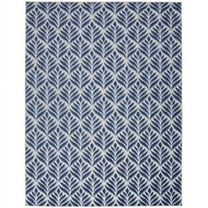 HomeRoots 505665 6 x 9 ft. Blue Floral Stain Resistant Non Skid Rectangle Area Rug