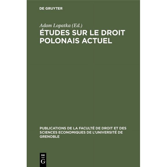Études Sur Le Droit Polonais Actuel, (Hardcover)