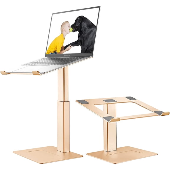 Laptop Stand for Desk, Ergonomic Aluminum Laptop Stand Adjustable Height from 7-15", Sitting and Standing Laptop Riser