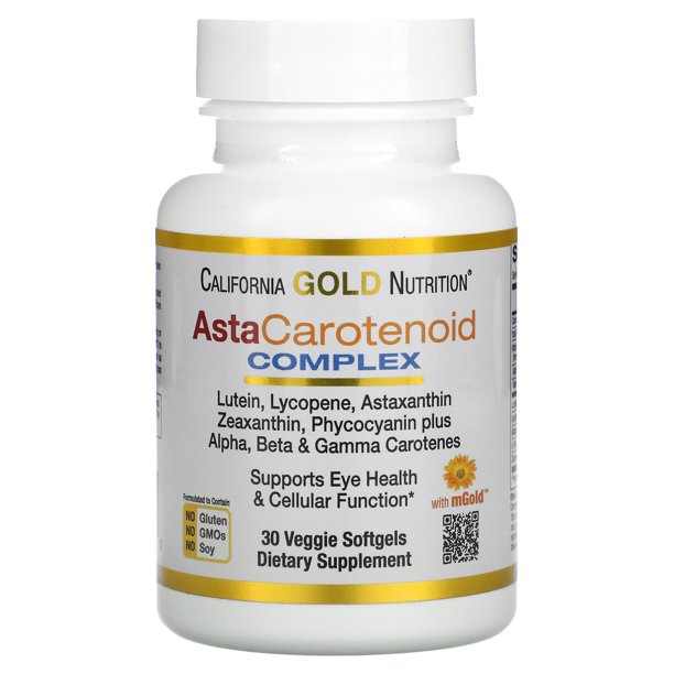 Astaxanthin Carotenoid Complex, Lutein, Lycopene, Astaxanthin, 30 Veggie Softgels