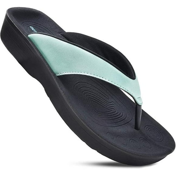 Aerothotic L0313-BLU-6 Womens Comfortable Orthotic Flip-Flops Sandal, Pearly Blue - Size 6