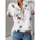 thumbnail image 1 of Blusa de manga corta con bolsillo estampado para mujer, 1 of 1