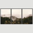 thumbnail image 3 of PixonSign Framed Wall Art Set Brown Foggy Mountains Nature Wilderness Photography Abstract Rustic Print Wall Decor Pine Trees Modern Art for Living Room, Bedroom, Office - 16"x24"x3 Black, 3 of 4
