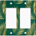 thumbnail image 6 of Metal Light Switch Plate Cover Tropical Jungle Palm Leaves Yellow Green JGL009, 6 of 13