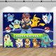 thumbnail image 3 of Fondo de fiesta de Pokémon para niños, decoración de cumpleaños, fotografía de fondo, Pikachu, monstruo de bolsillo, cartel personalizado, 3 of 5