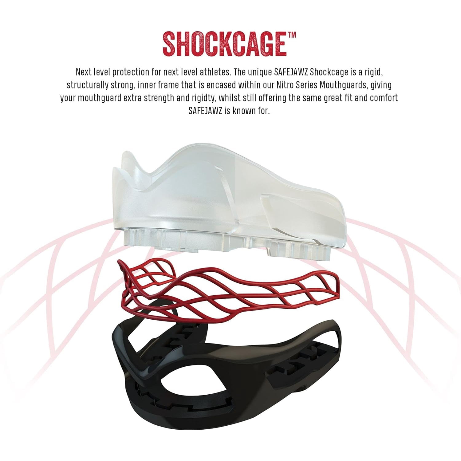 SafeJawz NITRO Triple Layer Shock Cage Sports Mouth Guard with Case and Disinfectant Spray Bundle Kit for Basketball, Football, MMA, Hockey, Wrestling - Black