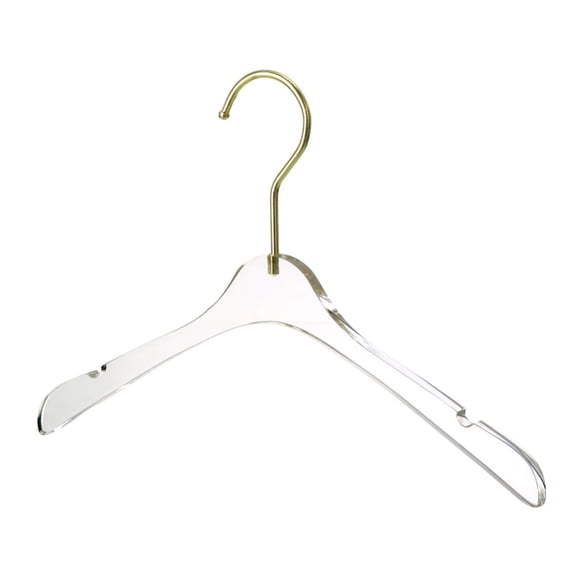 YBM Home Quality Acrylic Clear Hangers, Coats, Skirts & Trousers Gold, 4113